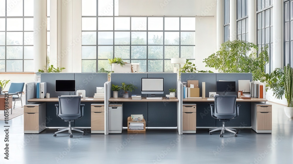 Poster a modular document shelf system in a large office, providing versatile and customizable storage opti