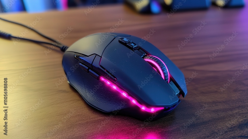 Aufkleber A multi-button mouse with additional side buttons for easy navigation through web pages and applications.