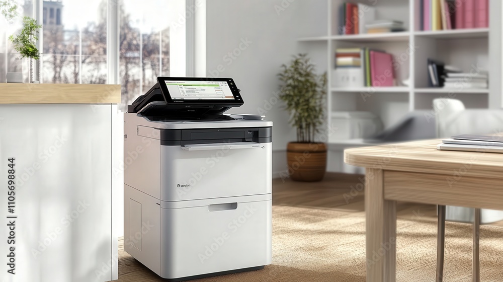 Poster a multifunction photocopier with cloud printing capability, allowing users to print directly from th