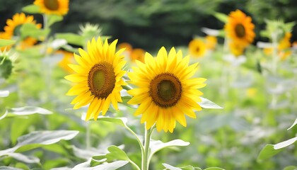 Obraz premium Sunflower in the sunshine, natural beauty of the field.