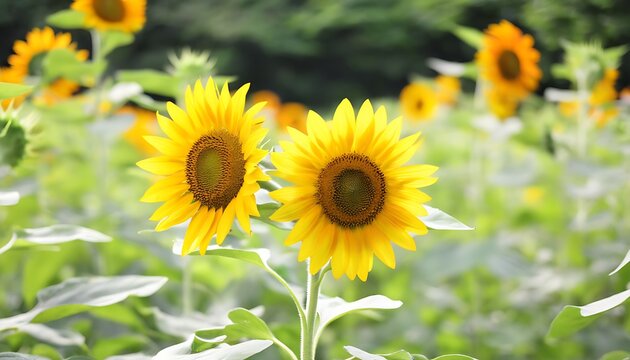 Sunflower in the sunshine, natural beauty of the field.