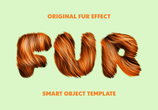 Furry Text Effect Mockup