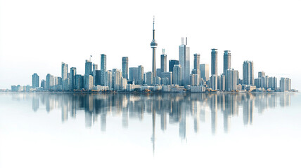 City skyline isolated on a white background