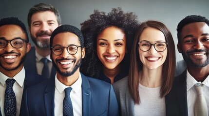 Diverse Team of Professionals Smiling Together