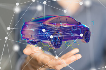 Energy car concept. Vehicle EV charge battery electric