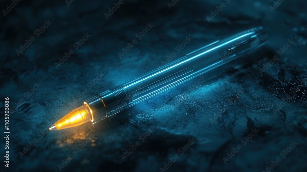 Poster a pen with a built-in led light at the tip, ideal for use in dark environments such as reading in be