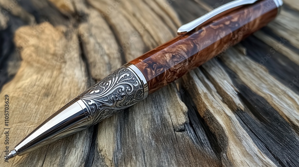 Poster a personalized pen with custom engraving, making it a unique gift or a signature writing tool. wheth
