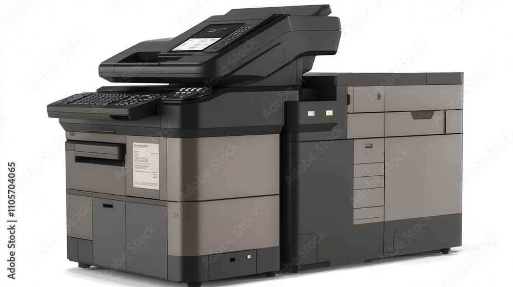 Aufkleber a photocopier with a robust paper handling system, designed to handle large jobs with ease.