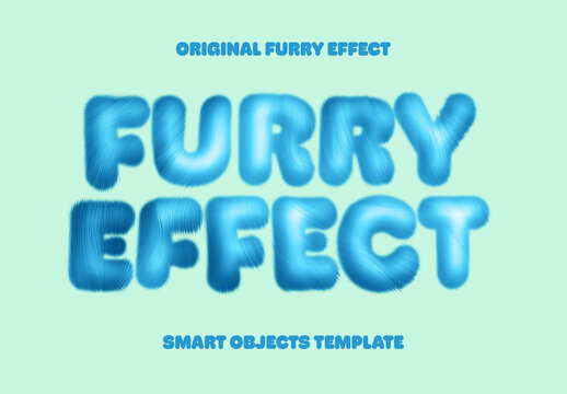 Soft Furry Text Effect Mockup