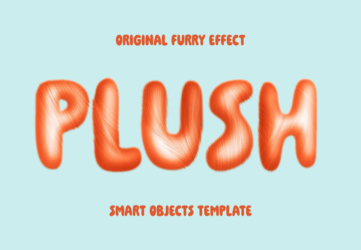 Soft Fur Text Effect Mockup
