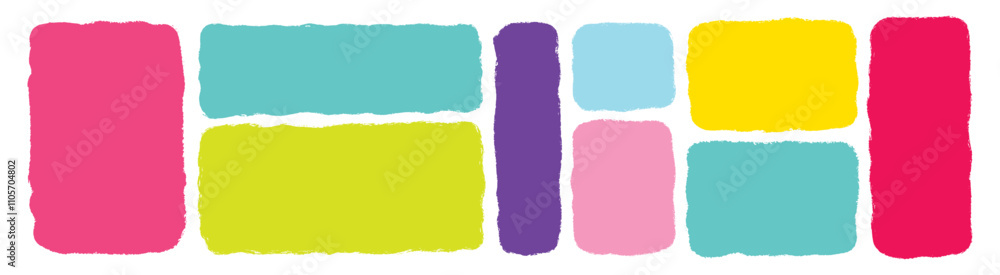 Aufkleber crayon style handwriting text boxes set. rough memo frame with chalk texture. sketch vector illustra
