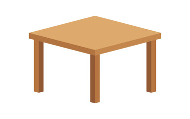 table wood isometric, tabletop simple, kitchen stand furniture, desk with platform and legs, dining wooden tabletop