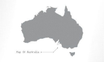 Halftone Dot Map of Australia – Abstract Vector Design for Infographics and Presentations
