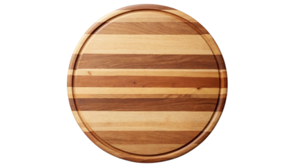 Elegant Wooden Serving Platter with Striking Natural Patterns, Transparent Background