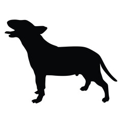 Bull Terrier Isolated vector illustration silhouette. breed dog. dog show.