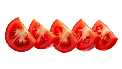 Fresh Tomato Slices on transparent Background Artfully Arranged