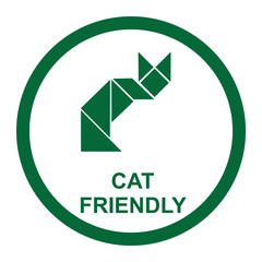 Cat Friendly Icon or Pet Friendly Label Vector Isolated in Flat Style. Best Pet Friendly icon vector for product packaging design element. Pet Friendly Label Vector