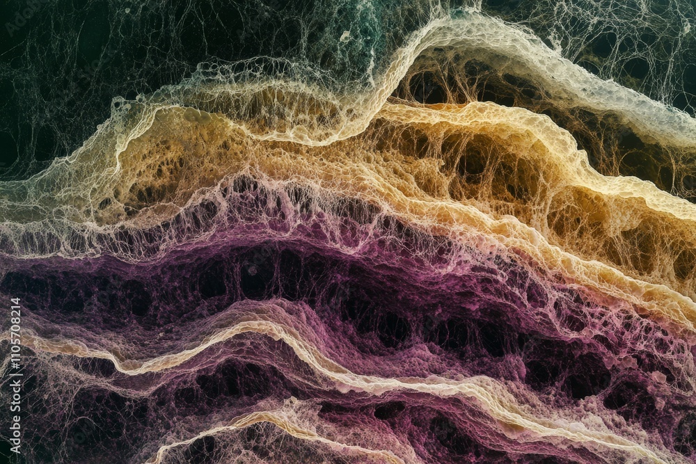 Poster The image consists of intricate web-like patterns rendered in rich, earthy tones, offering a depth and texture that evokes interest and evokes emotional responses.