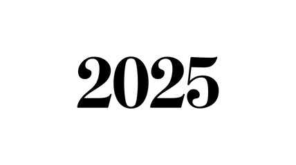2025 black bold numbers with transparent background for new year celebration