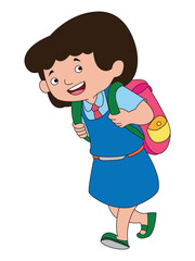 School wearing school uniform and thinking girl