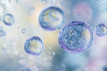 This image showcases delicate, translucent bubbles gracefully floating against a soft backdrop of pastel colors, exuding a serene and dreamy atmosphere, evoking calmness.