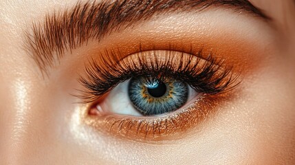 Obraz premium Closeup Of A Beautiful Eye With Makeup And Long Lashes