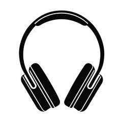 A pair of headphones with a black color. The headphones are placed on a white background. The headphones are positioned in a way that they look like they are being worn by a person