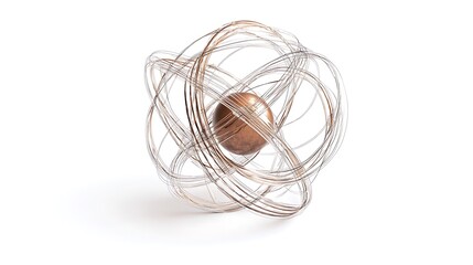 Abstract Sphere Encased In Intertwined Rings