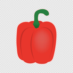 Cartoon red bell pepper. Vector illustration.