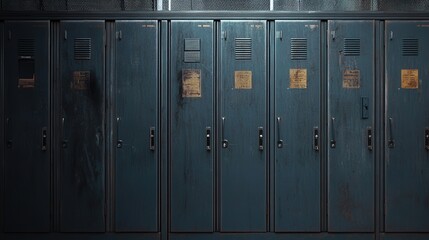 A set of metal lockers in a factory, designed to provide secure storage for workers uniforms and personal items.