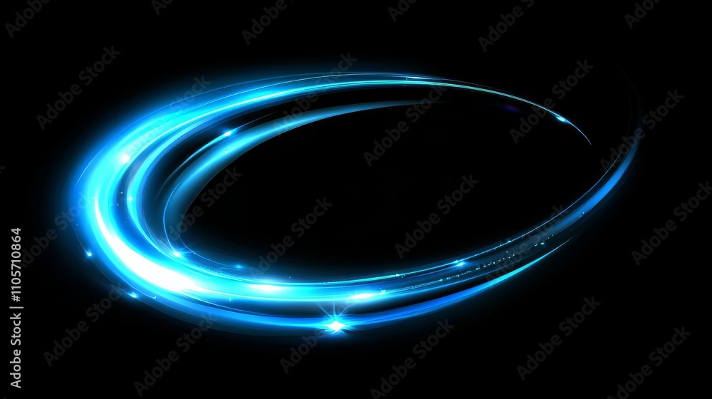 Aufkleber neon lights moved in swoosh-like patterns, featuring a contemporary design of glowing swirls. circul