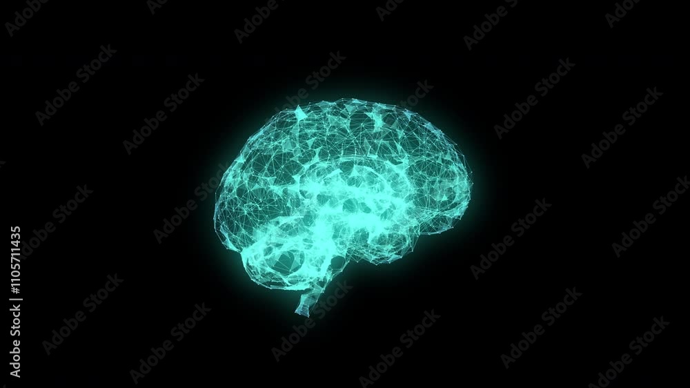 Poster concept of an active human brain on a dark background.blurry abstract 3d rendering abstract backgrou