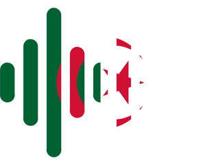 Algeria flag on Audio Wave icon