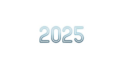 2025 neon sign with transparent background representing the upcoming year