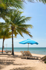 Sonasea Beach, Phu Quoc, Vietnam - November 26th 2024: Coastal Resort Scenery of Phu Quoc Island in Vietnam. A Tropical Tourism Destination for Summer Vacation in Southeast Asia. On a hot sunny day.
