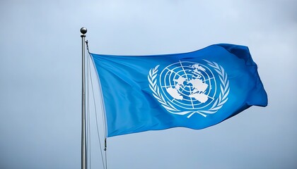 Background image of UN flag flying in the wind