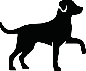 Vector silhouette of dog on white background