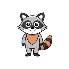 Raccoon cartoon vector illustration