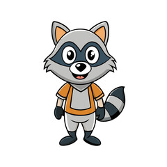 Raccoon cartoon vector illustration