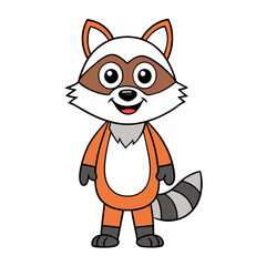 Raccoon cartoon vector illustration