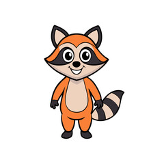 Raccoon cartoon vector illustration