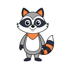 Raccoon cartoon vector illustration