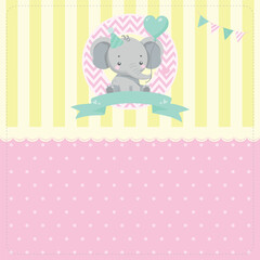 Cute Elephant With Heart Balloon Decorative Paper Birthday Party Baby Shower