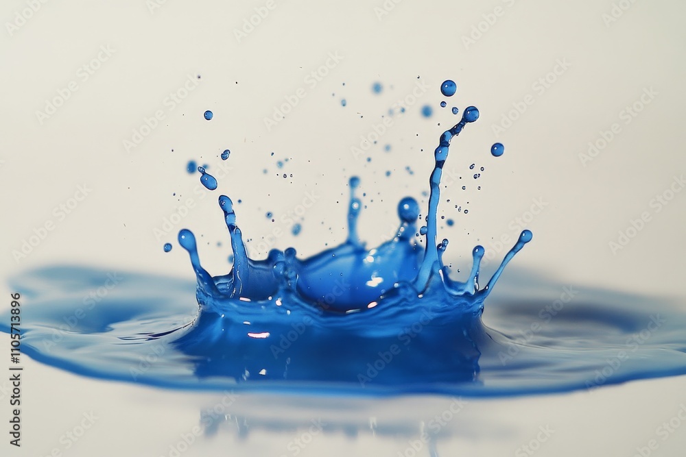 Aufkleber An abstract portrayal of fluid dynamics, this hypnotic image shows a blue liquid splash creating a crown shape, reflecting creativity and spontaneity.