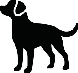 Vector silhouette of dog on white background