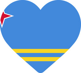 Heart Icon on Aruba Flag