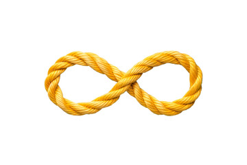 Obraz premium Yellow rope in shape of infinity symbol sign on transparent background. World autism awareness day, autism rights movement, neurodiversity, autistic acceptance movement