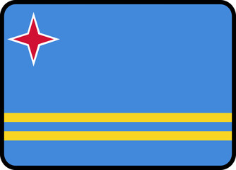 Naklejka premium Aruba Flag Rounded Rectangle Icon