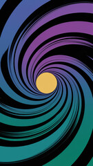 Obraz premium Abstract Swirling Vortex with Central Yellow Circle