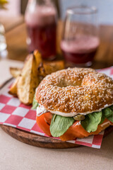 Salmon sandwich ready to eat